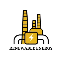 Yellow and Black Power Plants Representing Renewable Energy Logo Template