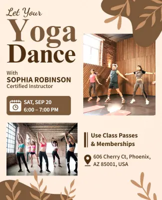 Yoga Dance Fitness Class Flyer Template