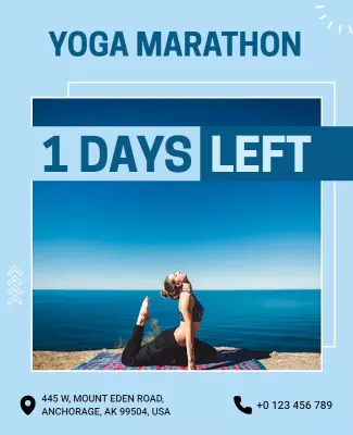 Yoga Marathon Event Announcement Flyer Template