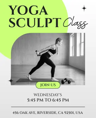 Yoga Sculpt Class Promotional Flyer Template