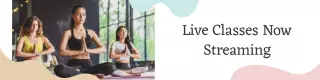 Yoga Studio with Diverse Instructors Live Classes LinkedIn Banner Template