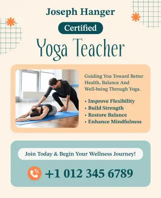 Yoga Teacher Introduction Advertisement Flyer Template