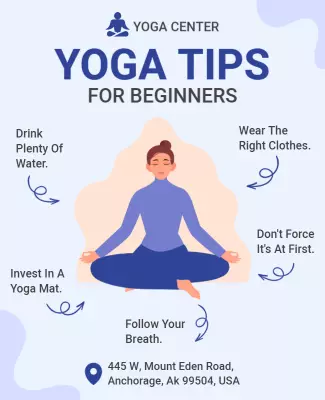 Yoga Tips for Beginners Instructional Flyer Template
