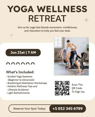 Yoga Wellness Retreat Event Flyer Template