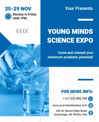 Young Minds Science Expo Flyer Template