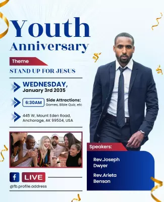 Youth Anniversary Celebration Event Flyer Template