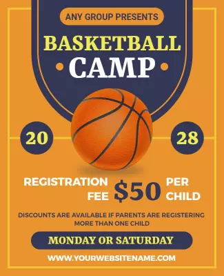 Youth Basketball Camp Registration Flyer Template