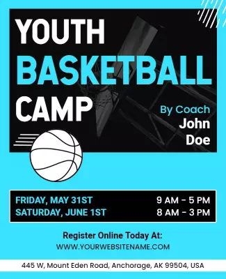 Youth Basketball Skills Development Camp Flyer Template