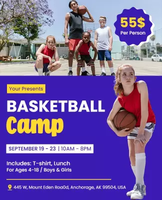 Youth Basketball Training Camp Flyer Template