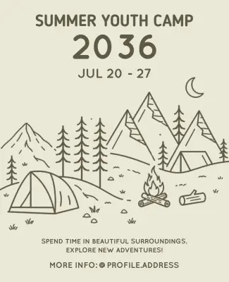 Youth Camping Adventure Poster Template