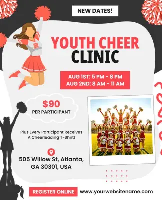 Youth Cheerleading Clinic Event Flyer Template