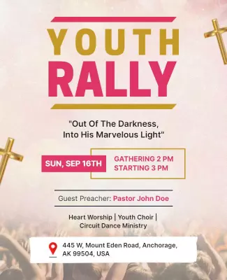Youth Church Rally Event Flyer Template