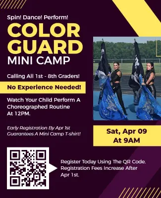 Youth Color Guard Mini Camp Registration Flyer Template