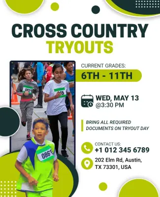 Youth Cross Country Tryouts Flyer Template