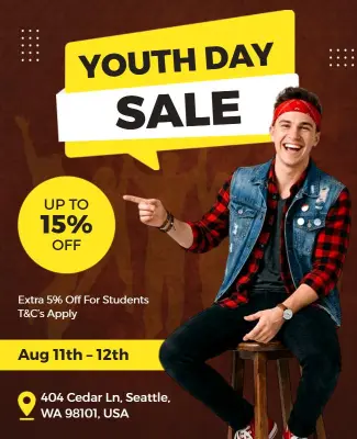 Youth Day Sale Promotional Poster Template