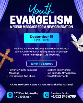 Youth Evangelism Community Gathering Flyer Template
