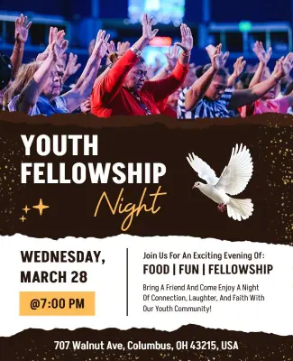 Youth Fellowship Night Community Event Poster Template