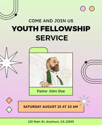Youth Fellowship Service Event Flyer Template