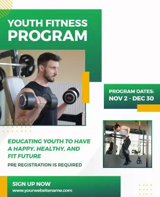 Youth Fitness Training Program Flyer Template