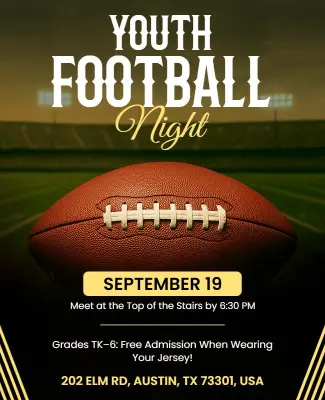 Youth Football Night Event Flyer Template