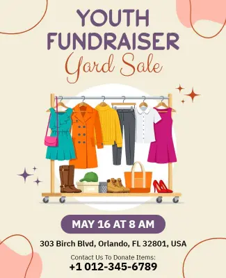 Youth Fundraiser Yard Sale Event Flyer Template