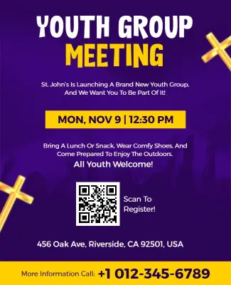 Youth Group Meeting Invitation Flyer Template