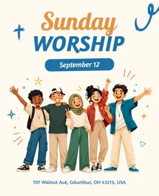 Youth Group Sunday Worship Poster Template