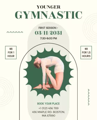Youth Gymnastics Training Session Flyer Template