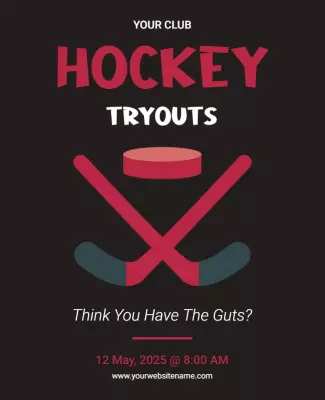 Youth Hockey Team Tryouts Flyer Template