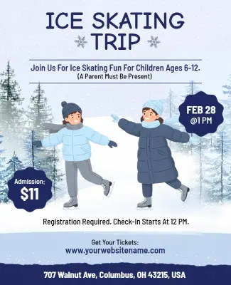 Youth Ice Skating Event Flyer Template