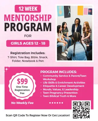 Youth Mentorship Program for Teen Girls Flyer Template