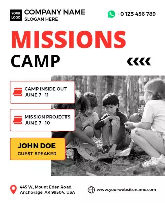 Youth Missions Camp Event Flyer Template