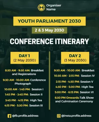 Youth Parliament Conference Itinerary Flyer Template