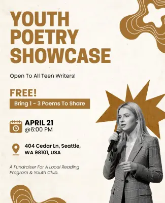 Youth Poetry Showcase Event Flyer Template