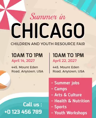 Youth Resource Fair in Chicago Flyer Template