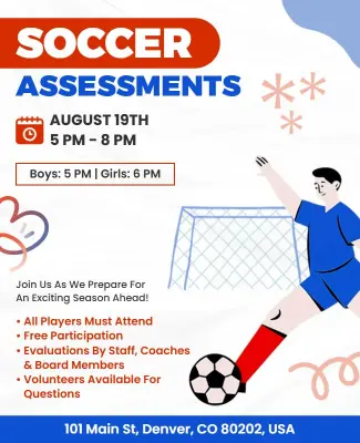 Youth Soccer Assessments Event Flyer Template