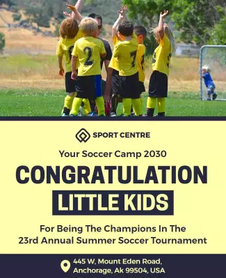 Youth Soccer Camp Celebration Flyer Template