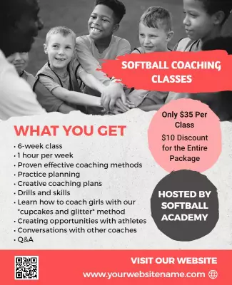 Youth Softball Coaching Classes Flyer Template