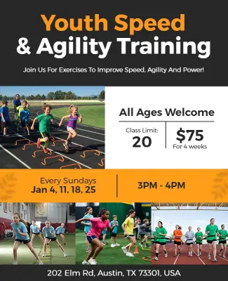 Youth Speed and Agility Training Flyer Template