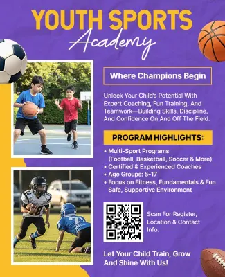 Youth Sports Training Academy Flyer Template