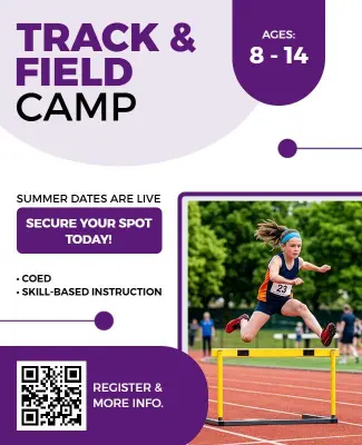Youth Track and Field Camp Promotion Flyer Template