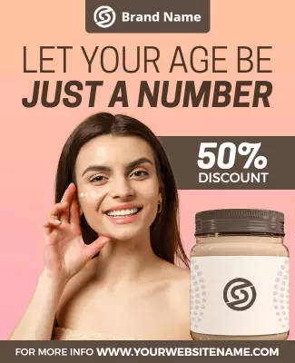 Youthful Skincare Promotion with Smiling Model Poster Template