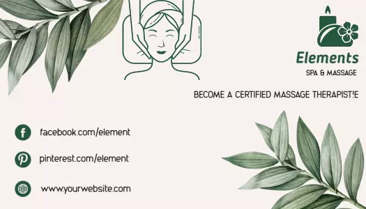 Zen Green Spa and Massage Therapist Business Card Template