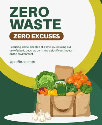 Zero Waste Environmental Awareness Campaign Poster Template