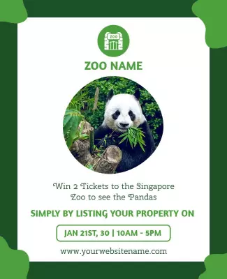 Zoo Ticket Giveaway Promotion Flyer Template