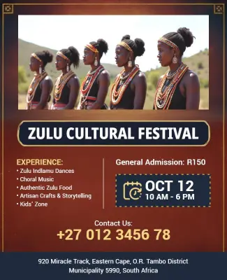 Zulu Cultural Festival Celebration Event Flyer Template