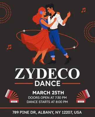 Zydeco Dance Night Event Flyer Template